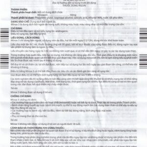 Minox đã được Cục Quản lý Dược – Bộ Y tế Việt Nam cấp phép, hiện có mặt tại các bệnh viện, nhà thuốc lớn trên toàn quốc